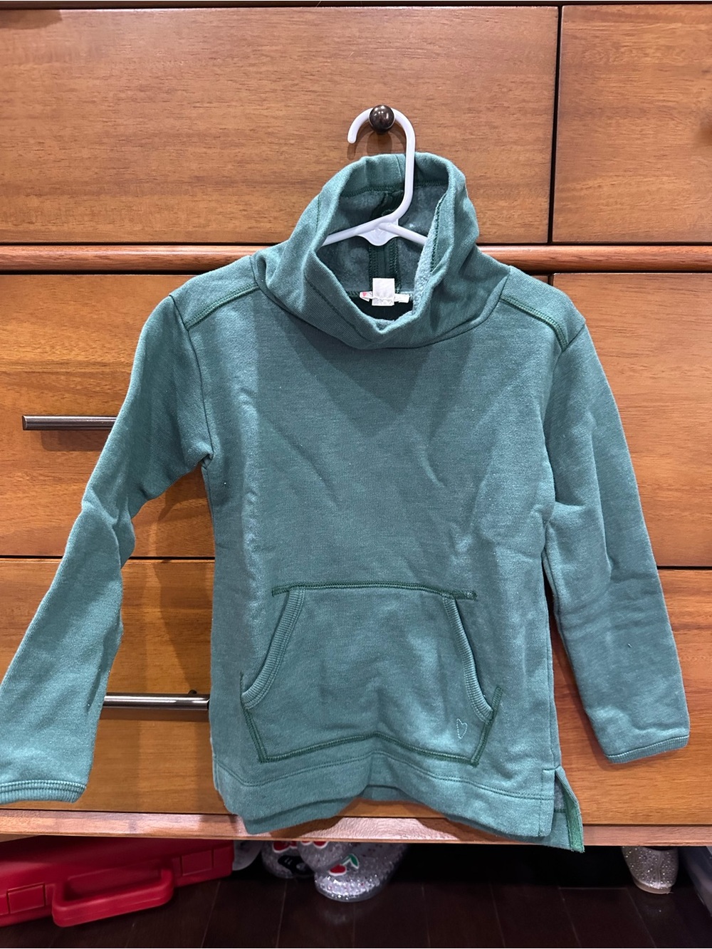 Crewcuts Girls Green Cozy Funnel Neck Hoodie
